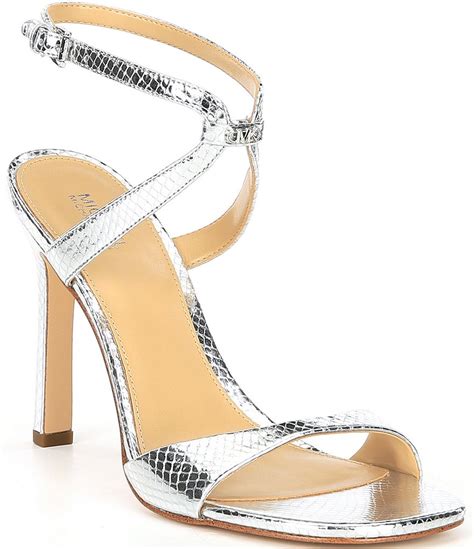 michael kors amara high sandal|Michael Kors metallic snake sandals.